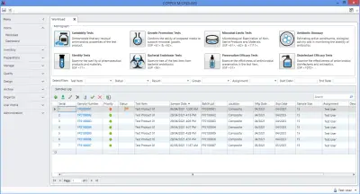 MicroLIMS dashboard